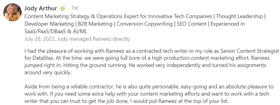 Jody Arthur recommends Rameez Writing Solutions